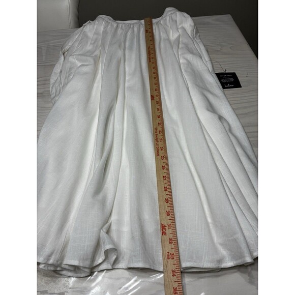 Lulus Brings You Back Ivory Two-Piece Midi Dress Viscose/Linen NWT Size M Medium - Picture 11 of 13